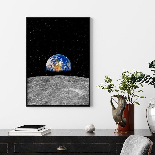 Póster Planeta tierra levantándose sobre la luna (Subido por el creador)
