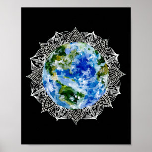Póster Planeta Tierra Mandala