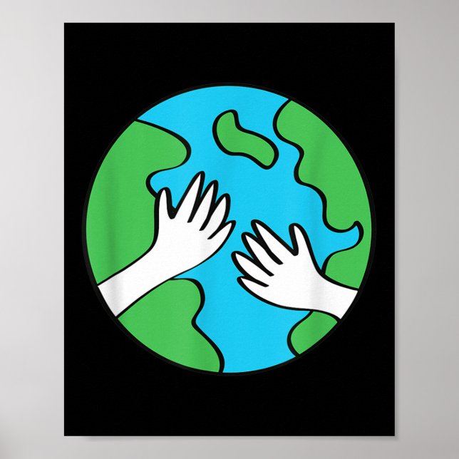 Póster Planeta Tierra Protección ambiental Cambio climáti (Frente)