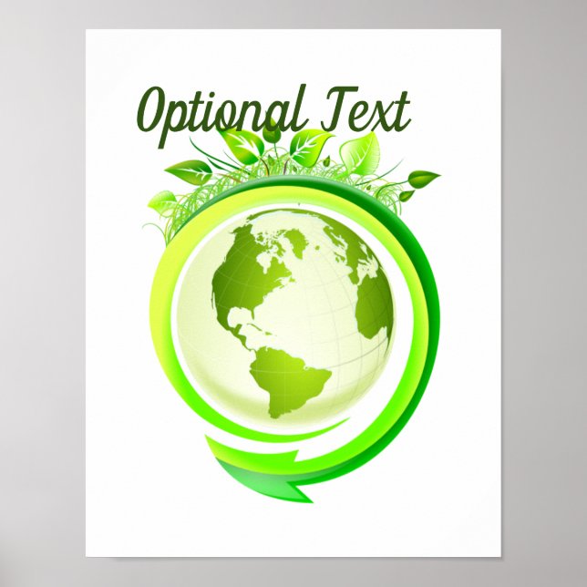 Póster Planeta verde del Día de la Tierra (Frente)
