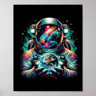 Póster Planetas astronautas astronautas espacio científic