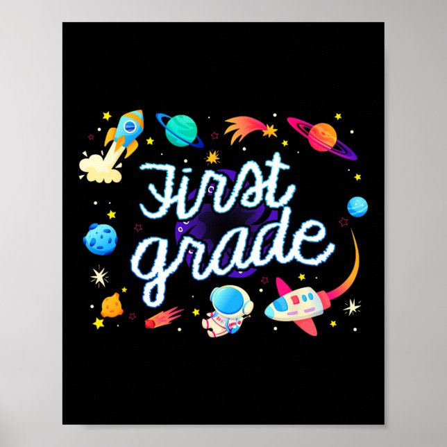 Póster Planetas De Astronautas De Primer Grado Espacio Ck (Frente)