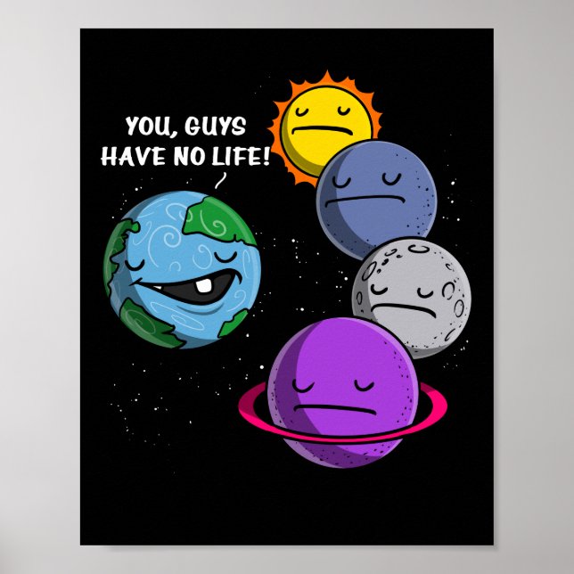 Póster Planetas de astronomía espacial que ustedes no tie (Frente)