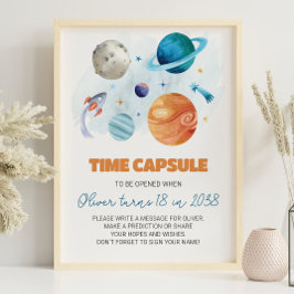 Póster Planetas del espacio exterior Rótulo de la cápsula