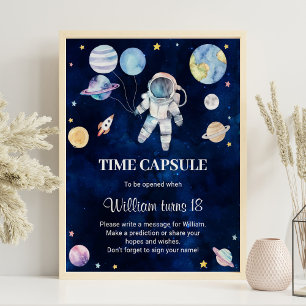Póster Planetas del espacio exterior Rótulo de la cápsula