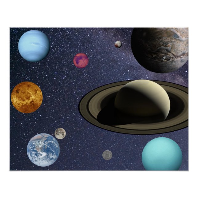 Póster Planetas del sistema solar (Anverso)