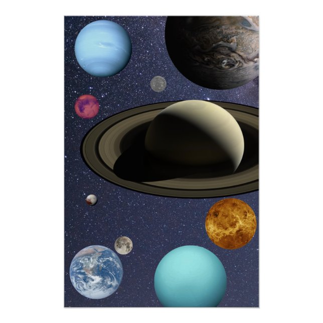 Póster Planetas del sistema solar (Anverso)