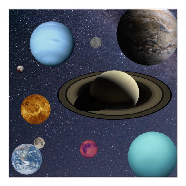Póster Planetas del sistema solar (Anverso)