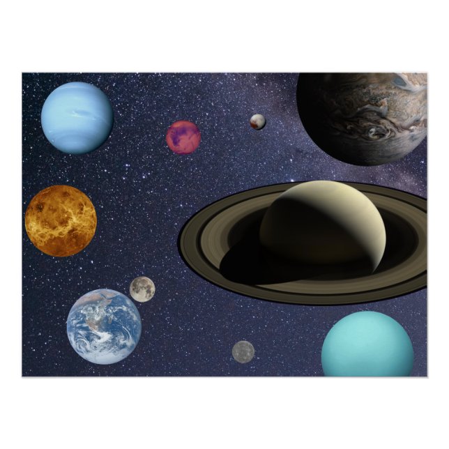 Póster Planetas del sistema solar (Anverso)