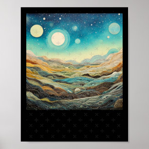 Póster Planetas Paisajes psicodélicos Sublime Naturaleza