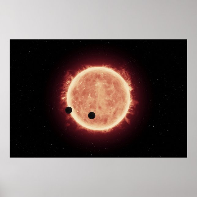 Póster Planetas Transitando Estrella De Enano Rojo En Tra (Frente)