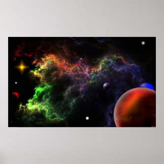 Póster Planetoides En El Clúster Nebulosa