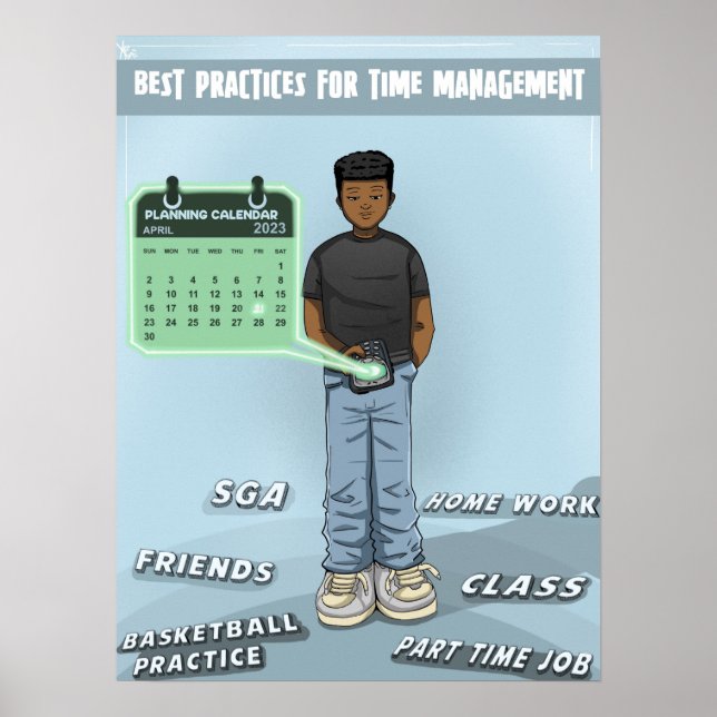 Póster Planificación y administración del tiempo (Matte) (Frente)