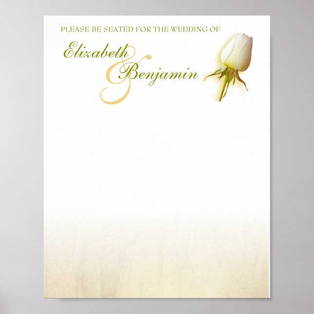 Póster Planificador de Asientos de Boda de Capullo de Ros (Frente)