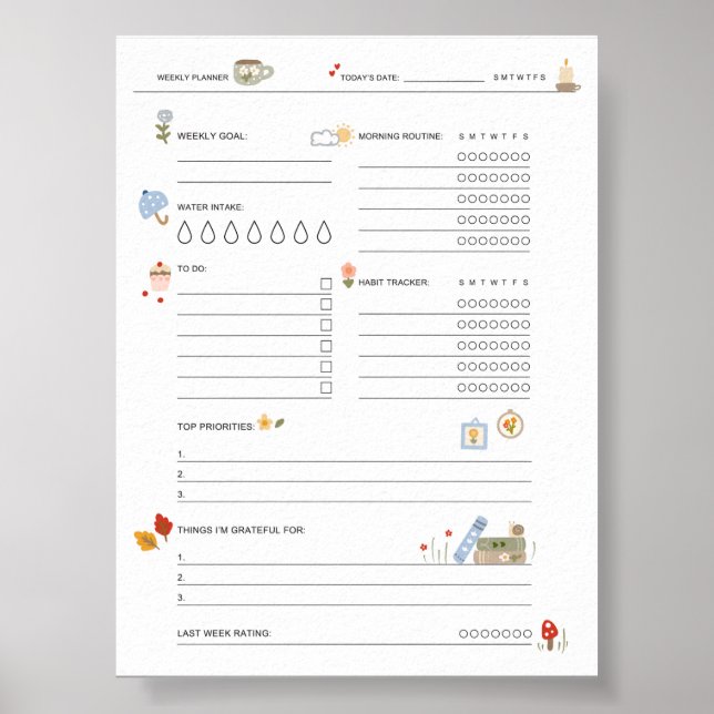 Póster Planificador de autocuidado para mamás ocupadas Bi (Frente)