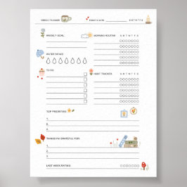 Póster Planificador de autocuidado para mamás ocupadas Co