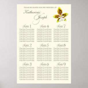 Póster Planificador de la mesa de asiento del Boda Orquíd