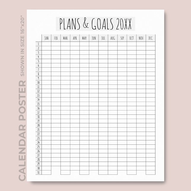 Póster Planificador de planes y objetivos de calendario a (Subido por el creador)