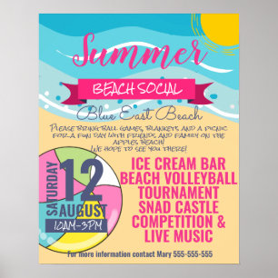 Póster planilla de poster y volante de la escuela social 