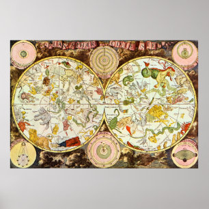 Póster Planisphæri Cœleste: Astrología - poster