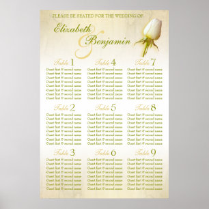 Póster Planner de la mesa de Boda de la cúpula de la rosa