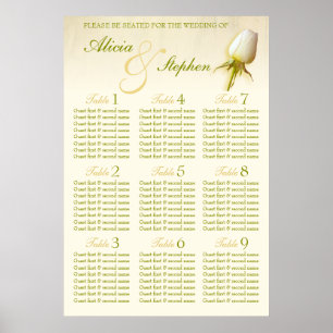 Póster Planner de la mesa de Boda de la cúpula de la rosa