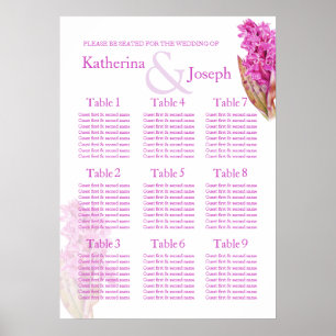 Póster Planner de la mesa de Boda morado Orquídea 1-9