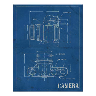 Póster Plano de cámara vintage – Arte mural retro