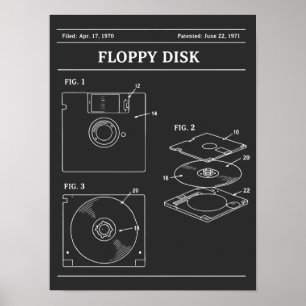 Póster Plano de Disco Floppy Retro