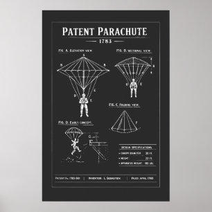 Póster Plano de Paracaídas de Patente