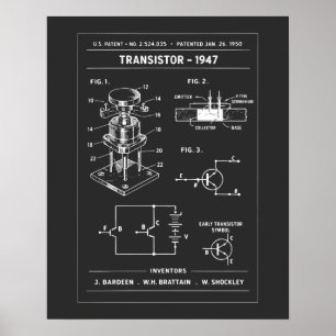Póster Plano de patente de transistor