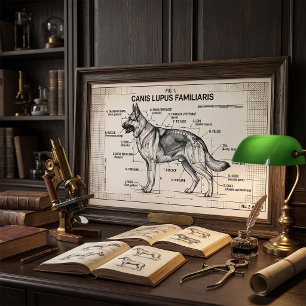 Póster Plano de Perro Pastor Alemán