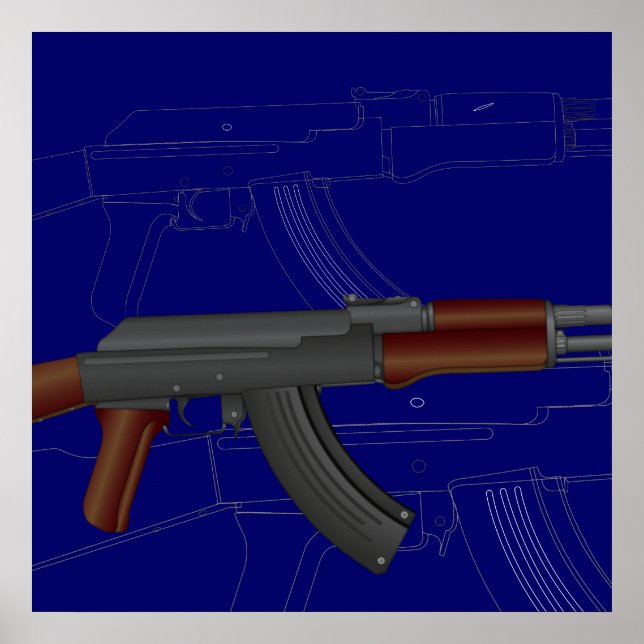Póster Plano del AK47 (Frente)