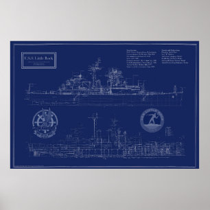 Póster Plano del crucero CLG-4 USS Little Rock
