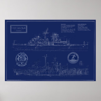 Póster Plano del crucero CLG-4 USS Little Rock