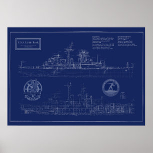 Póster Plano del crucero CLG-4 USS Little Rock