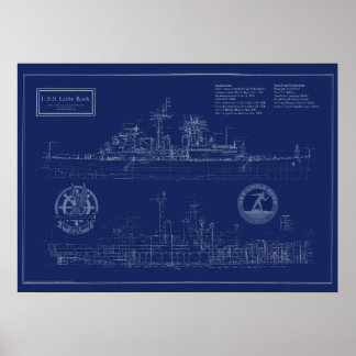 Póster Plano del crucero CLG-4 USS Little Rock