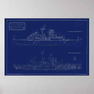 Póster Plano del crucero ligero de la Armada Little Rock