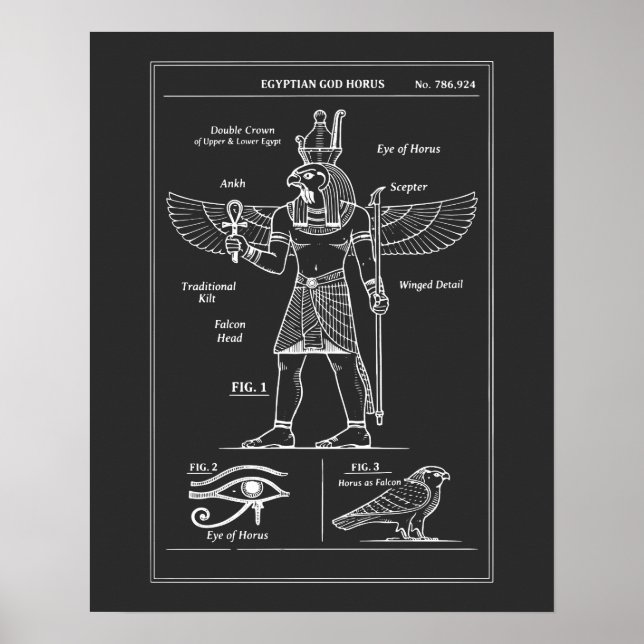 Póster Plano del dios egipcio Horus (Frente)