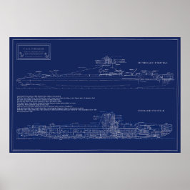 Póster Plano del submarino histórico Croaker