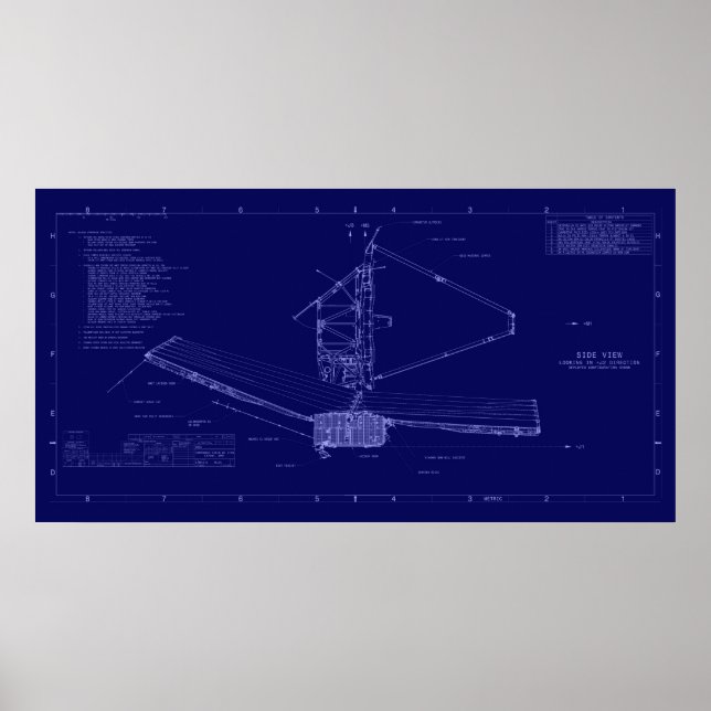 Póster Plano del telescopio espacial James Webb (Frente)