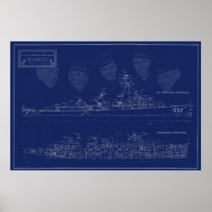 Póster plano del USS The Sullivans con hermanos