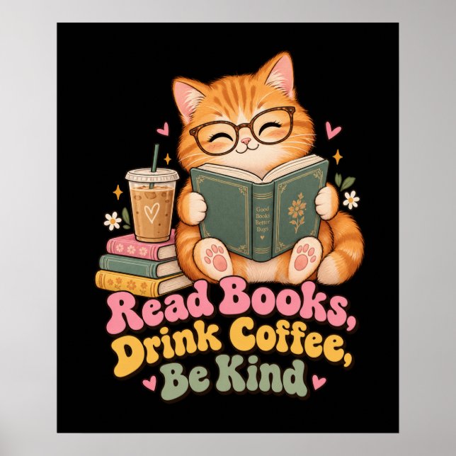 Póster Plano Sé Amable Lee Libros Bebe Café (Frente)
