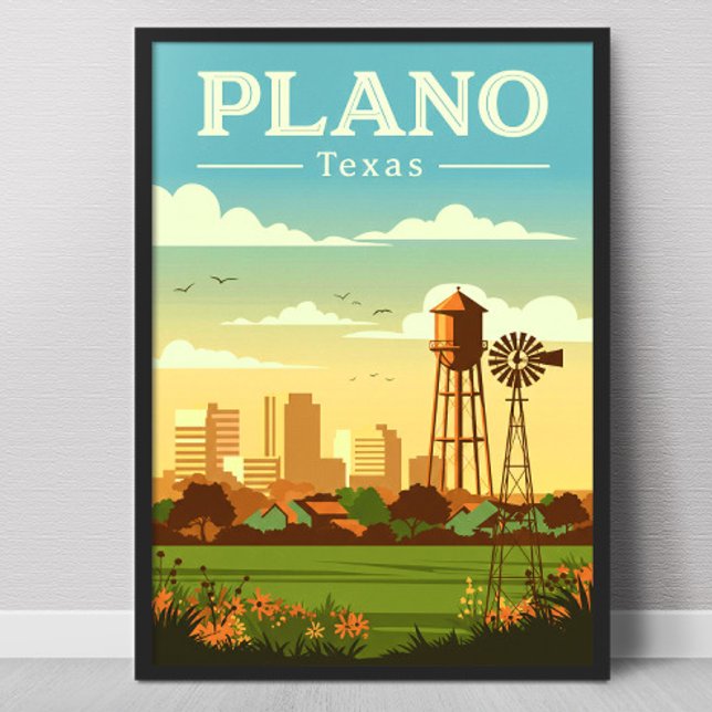 Póster Plano Texas Vintage (Subido por el creador)