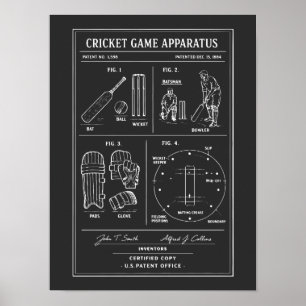 Póster planos de juego de cricket