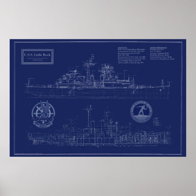 Póster Planos del USS Little Rock (Frente)