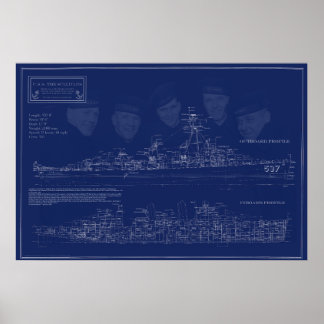 Póster Planos del USS The Sullivans DD-537
