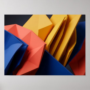 Póster Planos geométricos coloridos audaces en la pared A