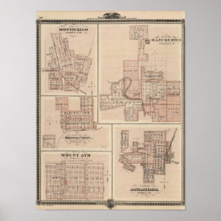 Póster Plans of Monticello, Manchester, Missouri Valley