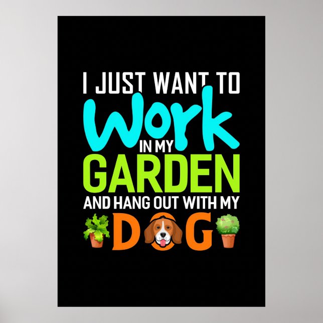 Póster Plant Lover In My Garden With My Dog (Frente)